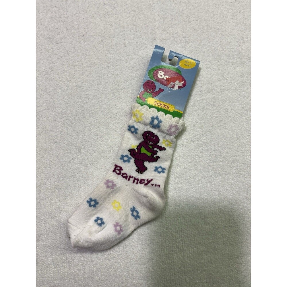 Vintage Deadstock BARNEY 1997 Socks Size 2-4 Years